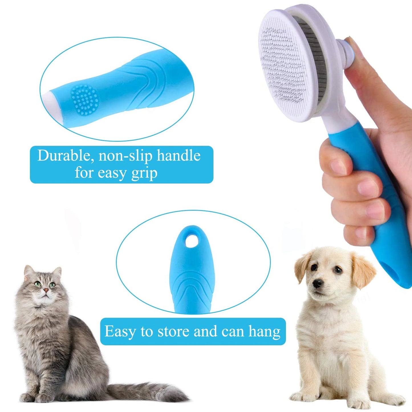Self - Cleaning Pet Brush for Cats & Dogs - Ever Tail