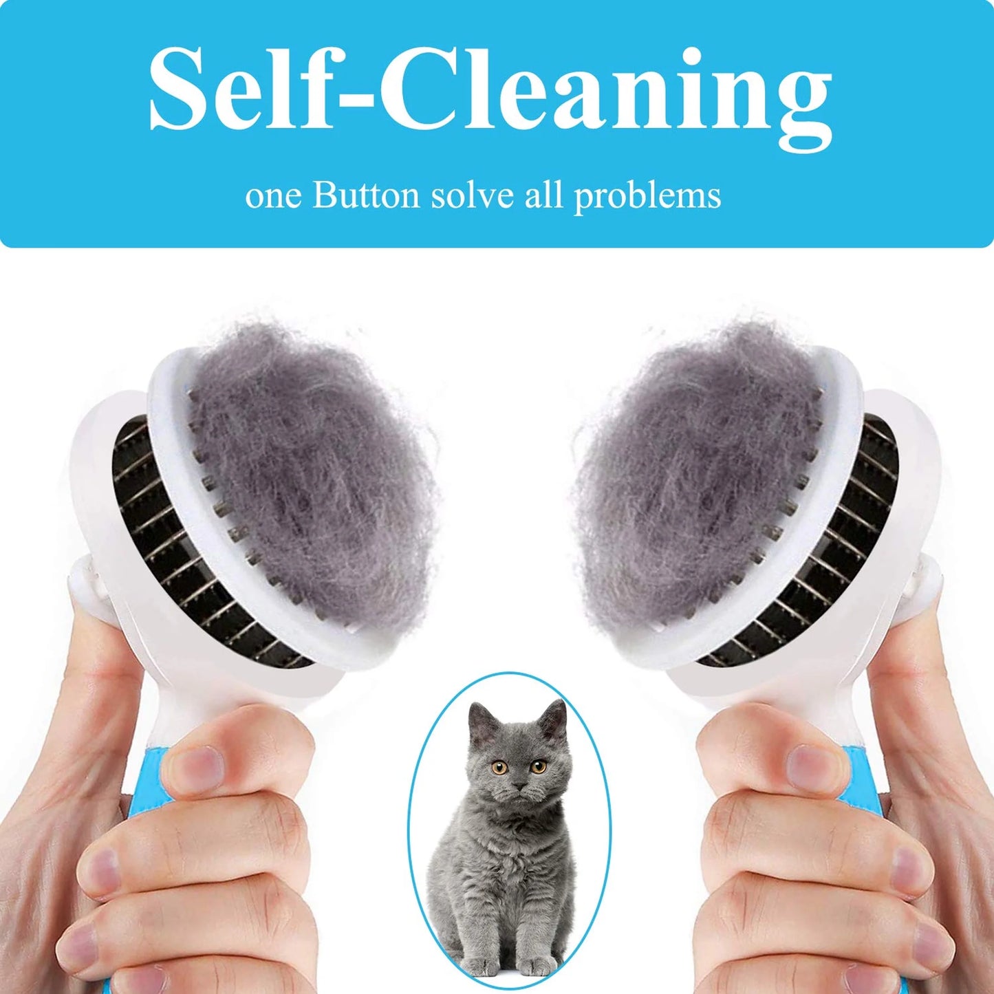 Self - Cleaning Pet Brush for Cats & Dogs - Ever Tail