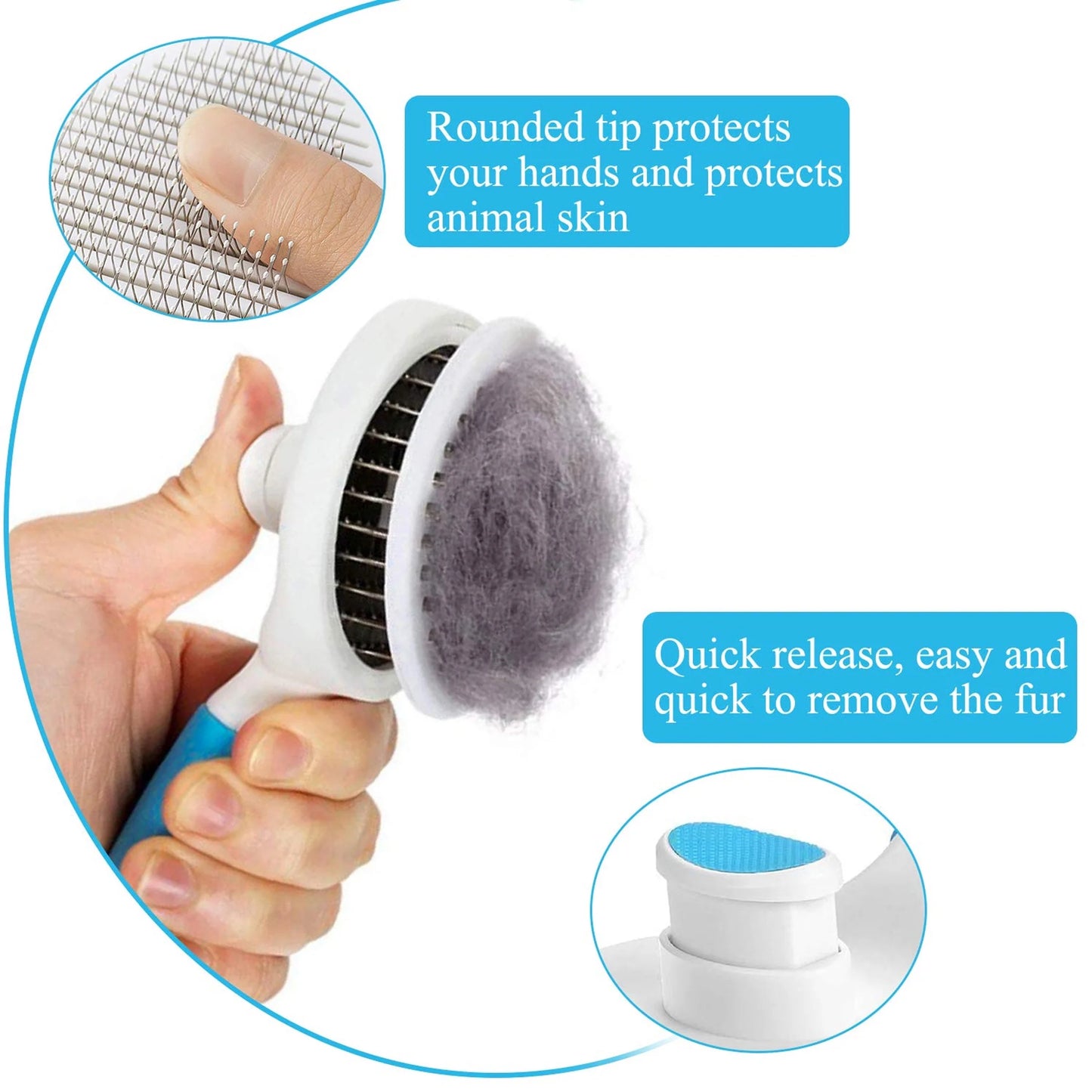 Self - Cleaning Pet Brush for Cats & Dogs - Ever Tail