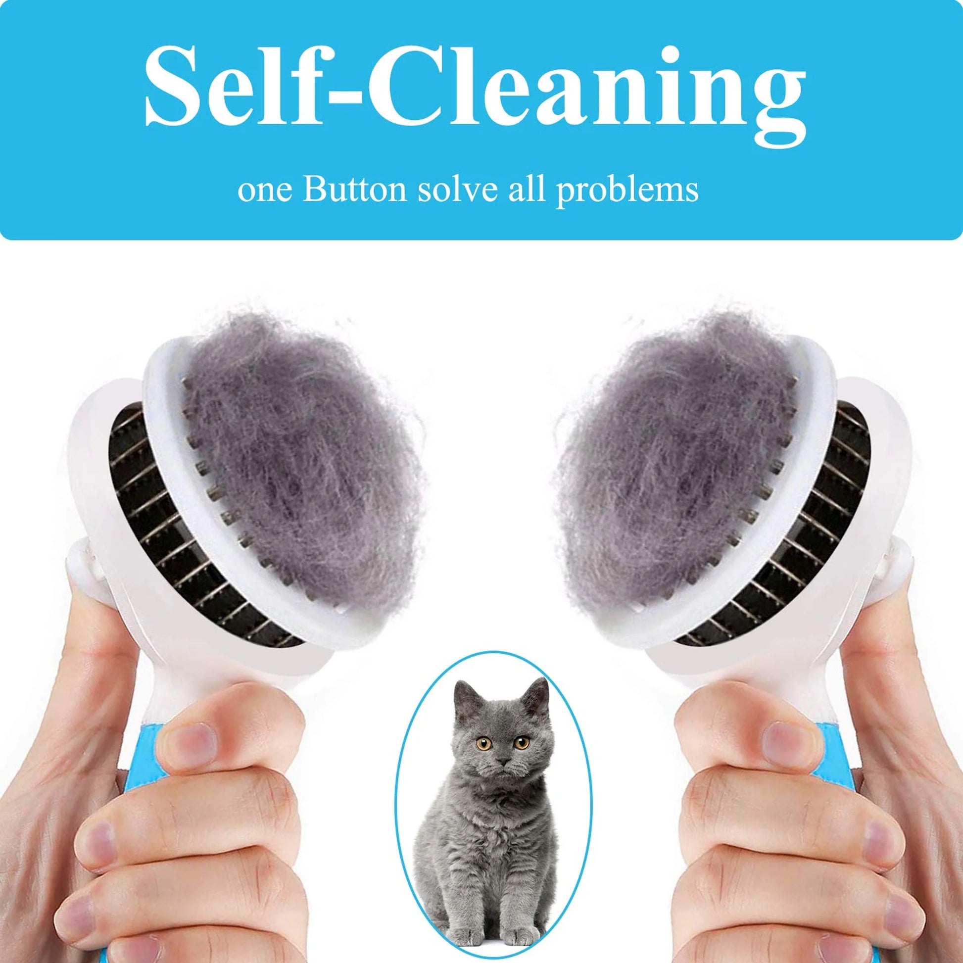 Self - Cleaning Pet Brush for Cats & Dogs - Ever Tail